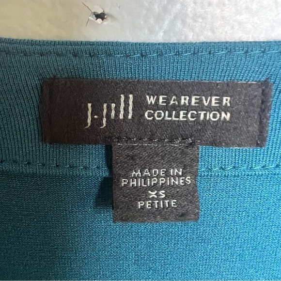 J. JILL WOMEN'S TUNIC TEAL KNIT ONE BUTTON CARDIGAN SWEATER LG SLEEVE Size XS S - Picture 4 of 9